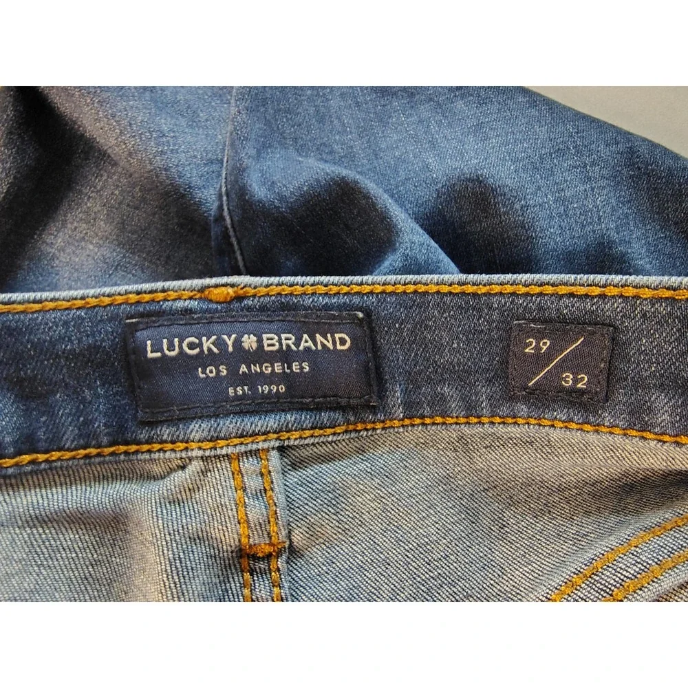 Lucky Brand 121 Slim Straight Mens Jeans 29x32 Dark Wash Blue Denim Stretch